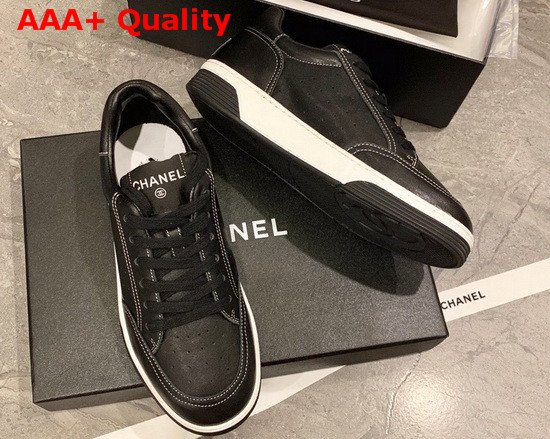 Chanel Sneaker in Black Perforated Leather Replica