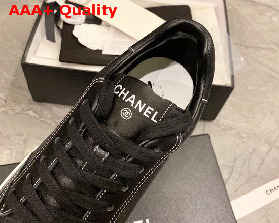 Chanel Sneaker in Black Perforated Leather Replica