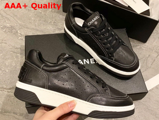 Chanel Sneaker in Black Perforated Leather Replica