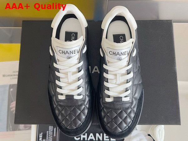 Chanel Sneaker in Black Quilted Lambskin and Suede Replica