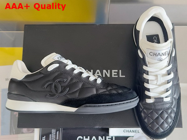 Chanel Sneaker in Black Quilted Lambskin and Suede Replica