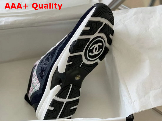 Chanel Sneaker in Black and Multicolor Tweed Replica