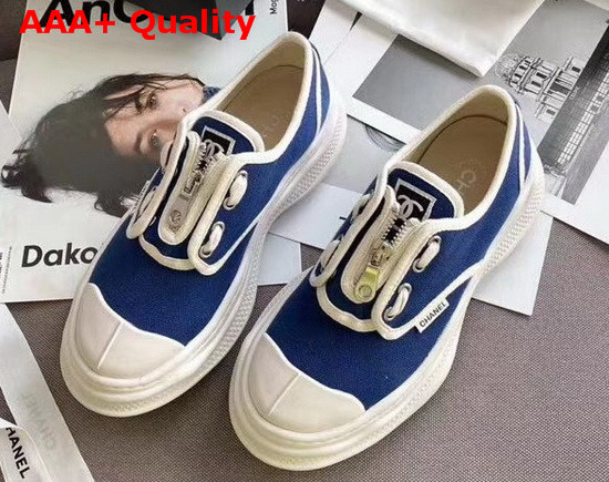 Chanel Sneaker in Blue Canvas Replica