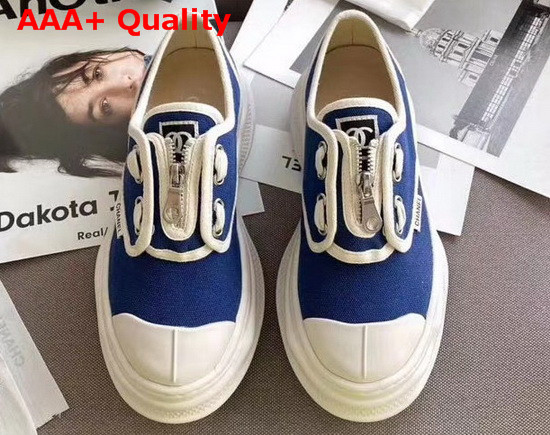 Chanel Sneaker in Blue Canvas Replica