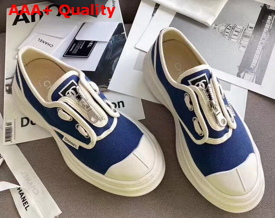 Chanel Sneaker in Blue Canvas Replica