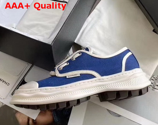 Chanel Sneaker in Blue Canvas Replica