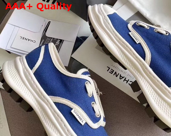 Chanel Sneaker in Blue Canvas Replica