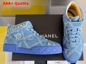 Chanel Sneaker in Blue Printed Denim Replica