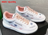 Chanel Sneaker in Embroidered Calfskin White and Pink Replica