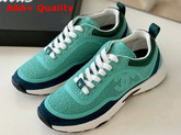 Chanel Sneaker in Turquoise Tweed Replica