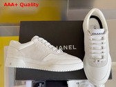 Chanel Sneaker in White Calf Leather and Suede Leather Replica