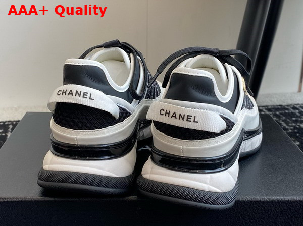 Chanel Sneaker in White Calfskin Suede and Fabric Replica