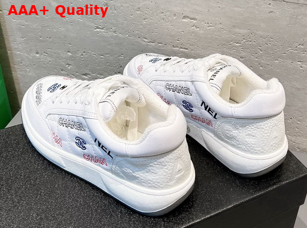 Chanel Sneaker in White Embroidered Calfskin Replica