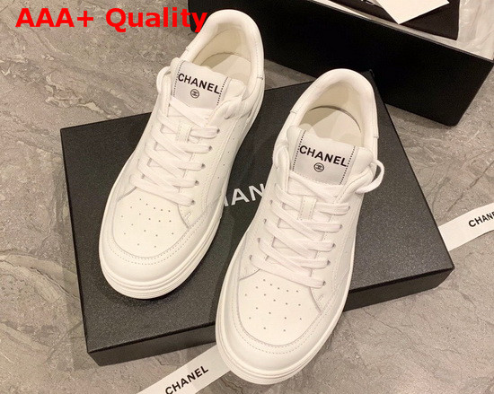 Chanel Sneaker in White Perforated Leather Replica