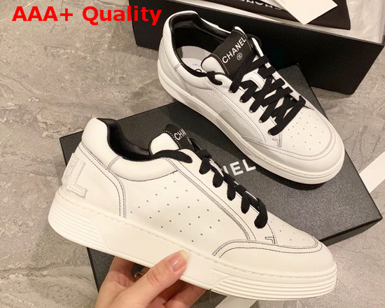 Chanel Sneaker in White Perforated Leather Replica