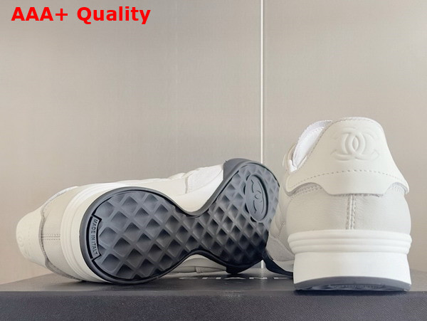 Chanel Sneaker in White Quilted Lambskin and Suede Replica