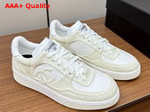 Chanel Sneakers Beige and White Canvas Replica