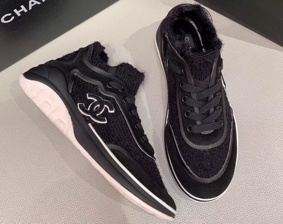 Chanel Sneakers Black Fabric Suede Calfskin and TPU G35202