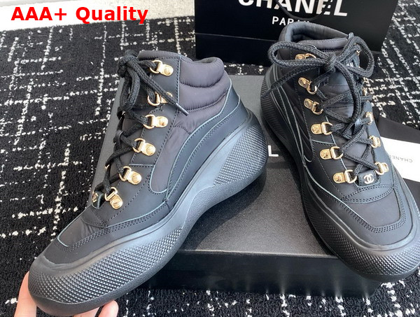 Chanel Sneakers Black Nylon and Calfskin G45337 Replica