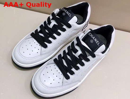 Chanel Sneakers Calfskin White and Black G35934 Replica