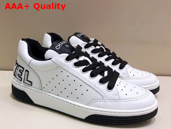 Chanel Sneakers Calfskin White and Black G35934 Replica