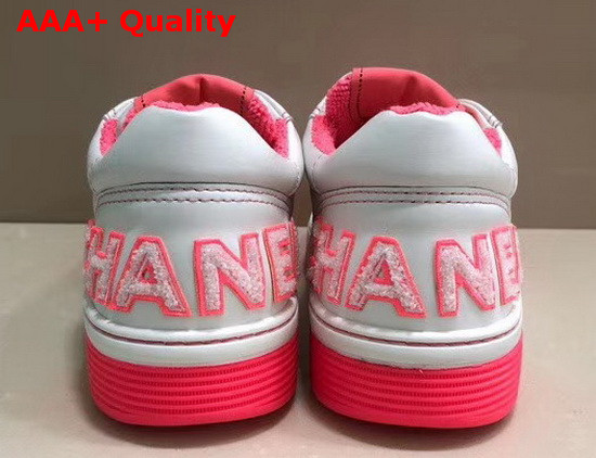 Chanel Sneakers Calfskin White and Fuchsia G35934 Replica