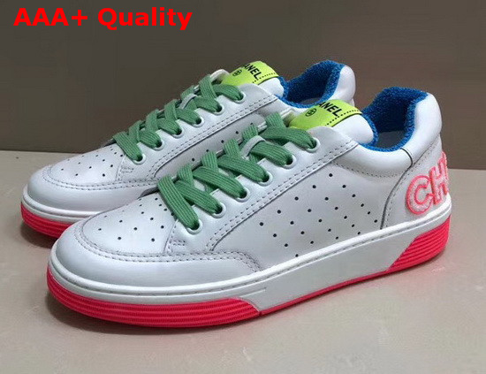 Chanel Sneakers Calfskin White and Green G35934 Replica