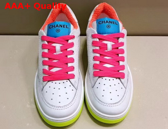 Chanel Sneakers Calfskin White and Yellow G35934 Replica