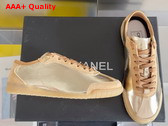 Chanel Sneakers Calfskin and Suede Calfskin Light Gold G45996 Replica