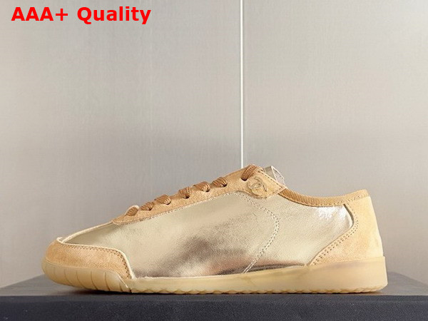 Chanel Sneakers Calfskin and Suede Calfskin Light Gold G45996 Replica