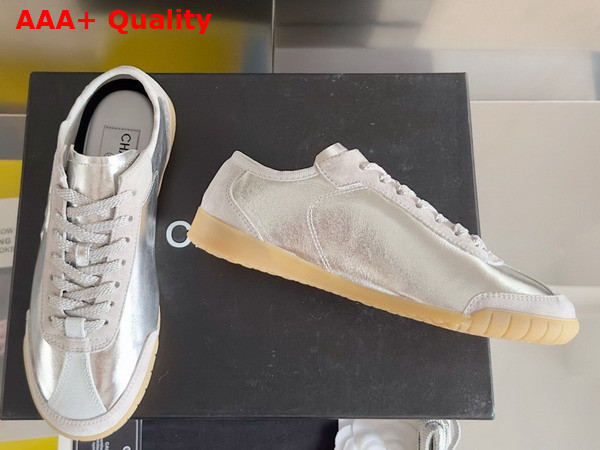 Chanel Sneakers Calfskin and Suede Calfskin Silver G45996 Replica