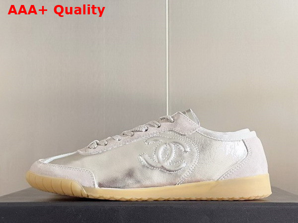 Chanel Sneakers Calfskin and Suede Calfskin Silver G45996 Replica