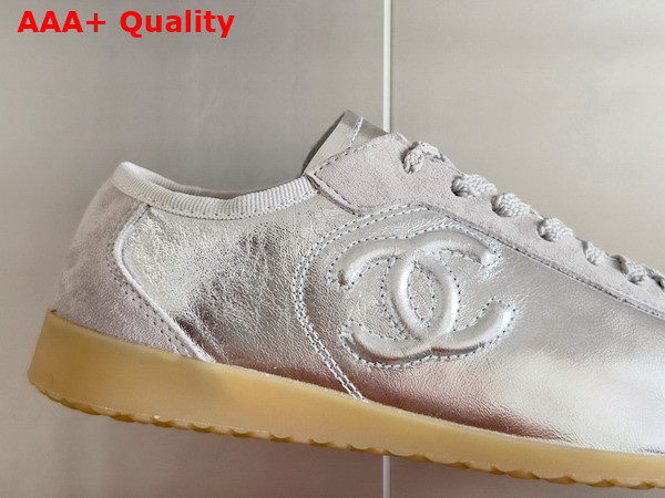 Chanel Sneakers Calfskin and Suede Calfskin Silver G45996 Replica