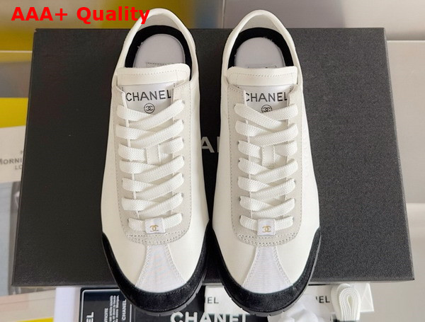 Chanel Sneakers Calfskin and Suede Calfskin White and Black G45714 Replica