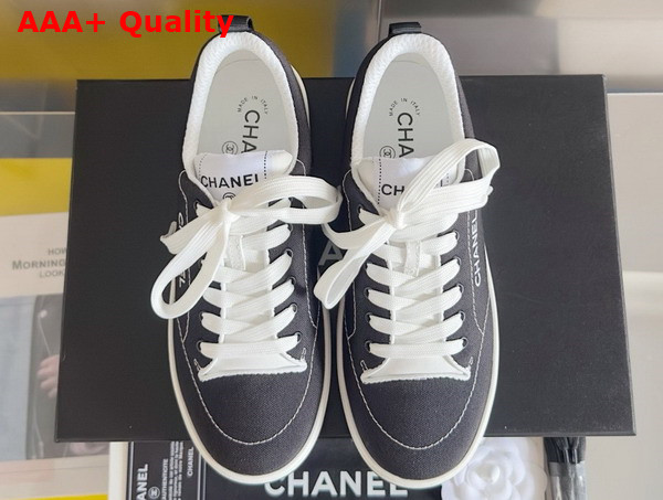 Chanel Sneakers Cotton Black and White G46076 Replica