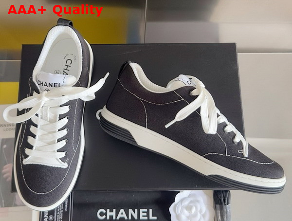 Chanel Sneakers Cotton Black and White G46076 Replica