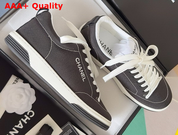 Chanel Sneakers Cotton Black and White G46076 Replica