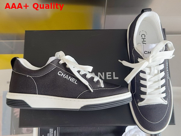 Chanel Sneakers Cotton Black and White G46076 Replica