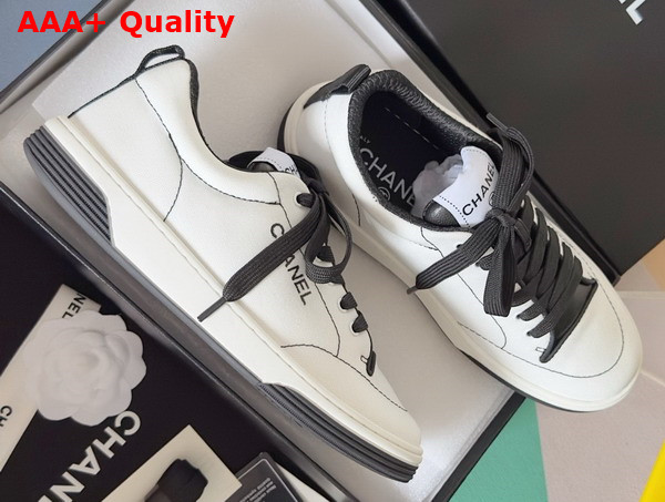 Chanel Sneakers Cotton White and Black G46076 Replica