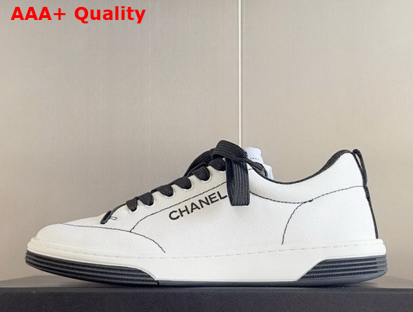 Chanel Sneakers Cotton White and Black G46076 Replica