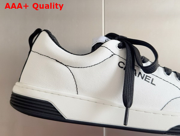 Chanel Sneakers Cotton White and Black G46076 Replica