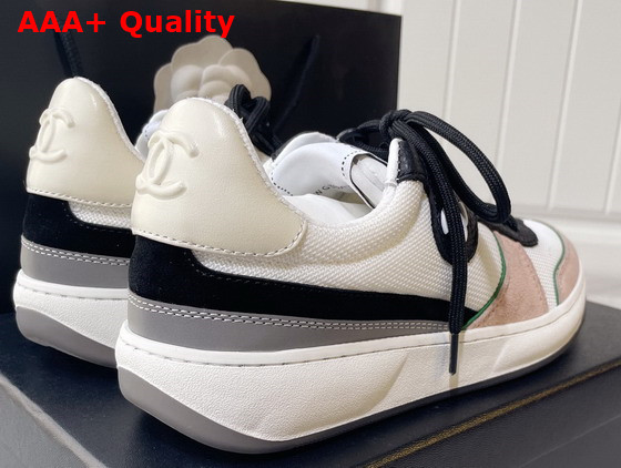 Chanel Sneakers Fabric Suede Calfskin Grained Calfskin White Pink and Black Ref G38803 Replica