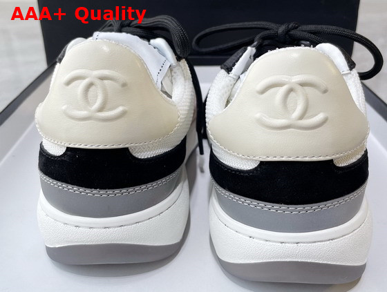 Chanel Sneakers Fabric Suede Calfskin Grained Calfskin White Pink and Black Ref G38803 Replica