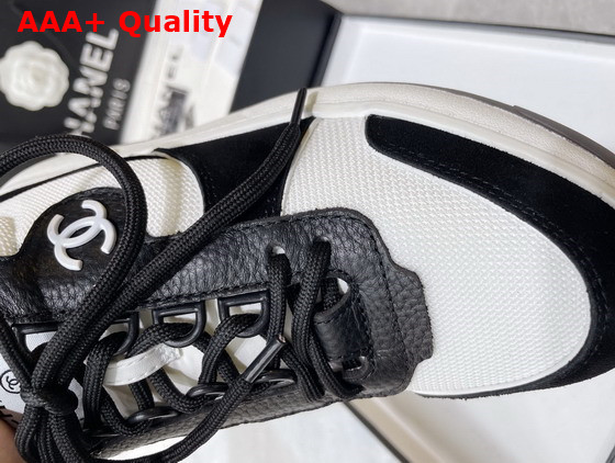 Chanel Sneakers Fabric Suede Calfskin Grained Calfskin White and Black Ref G38803 Replica