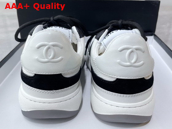 Chanel Sneakers Fabric Suede Calfskin Grained Calfskin White and Black Ref G38803 Replica