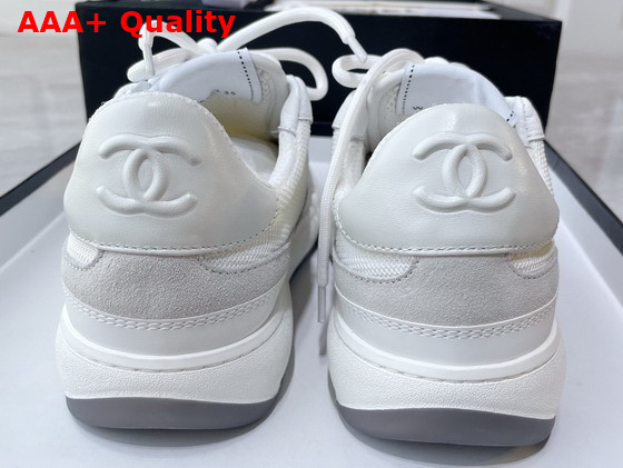 Chanel Sneakers Fabric Suede Calfskin Grained Calfskin White and Grey Ref G38803 Replica