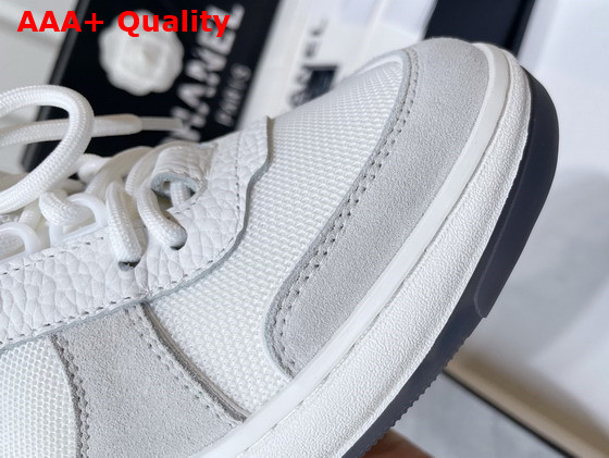 Chanel Sneakers Fabric Suede Calfskin Grained Calfskin White and Grey Ref G38803 Replica