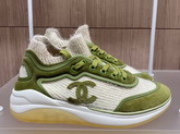 Chanel Sneakers Fabric Suede Calfskin and TPU Beige and Green G35202