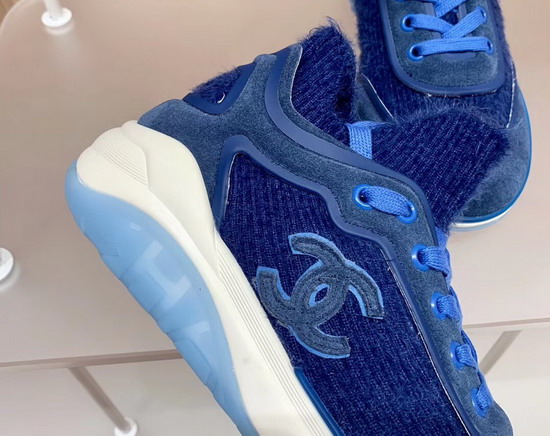 Chanel Sneakers Fabric Suede Calfskin and TPU Blue G35202