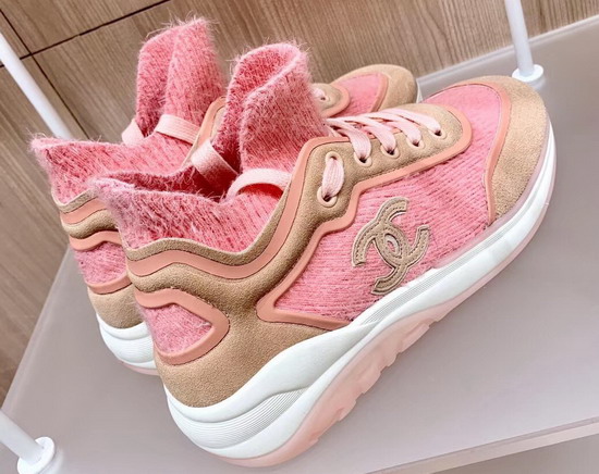 Chanel Sneakers Fabric Suede Calfskin and TPU Pink G35202